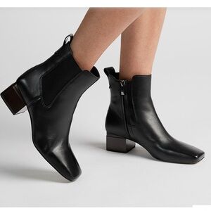 Franco Sarto Waxton Leather Bootie Black Size 7.5